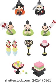 A cute icon set to celebrate the wonderful Doll's Festival (Hinamatsuri)