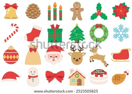 Cute Icon Set of Christmas.