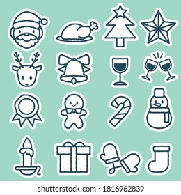 A cute icon set with Christmas motifs.