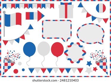 A cute icon set with tricolor color scheme