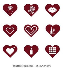 cute icon set for Valentine's day 