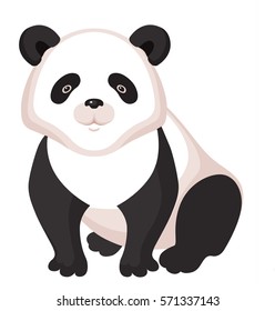 Cute icon of sitting panda. Perfect card or any kind of design