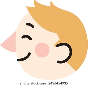 Cute icon of a smiling blonde short-haired man