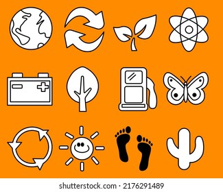 cute icon vector illustration on orange background, perfect for icons, logos
