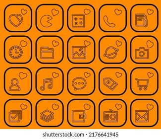 cute icon vector illustration on orange background, perfect for icons, logos