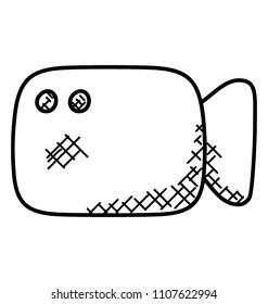 
A cute icon of video camera with two eyes and a mouth
