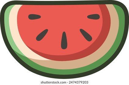 Cute icon of a watermelon slice