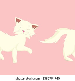 cute icon with a white cat