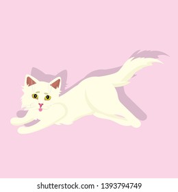 cute icon with a white cat