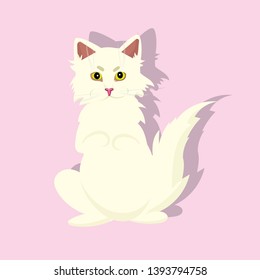 cute icon with a white cat