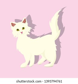 cute icon with a white cat