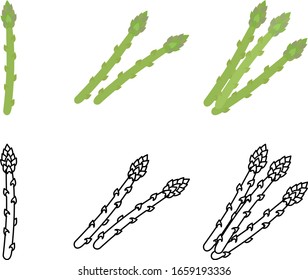 The cute icons of asparagus