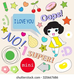 Cute Icons Character Stickers illustration