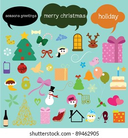 cute icons christmas vector collections for christmas