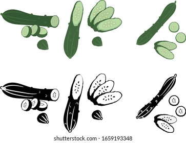 The cute icons of cucumber