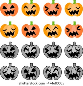 Cute Icons Jackolanterns Stock Vector (Royalty Free) 474683035 ...