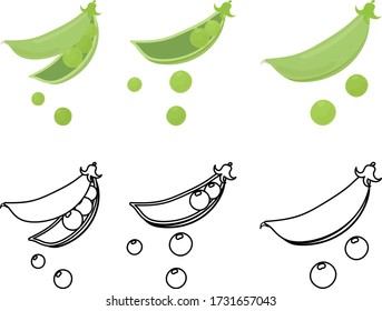 The cute icons of pea