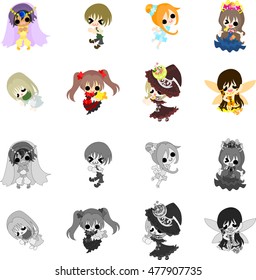 Cute icons of various fairy tales