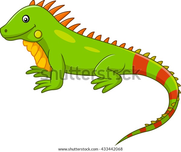 Cute Iguana Cartoon Stock Vector (Royalty Free) 433442068