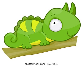 Cute Iguana - Vector