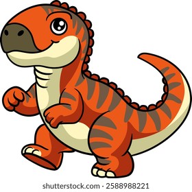 Cute Iguanodon Dinosaur Character Mascot in Vector Cartoon Illustration Design for kid, sticker, badge, patch, banner, greeting card