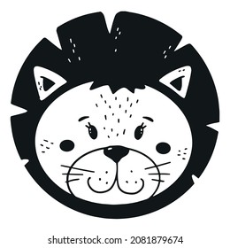 cute illustation of a baby lion for nursery room decor, posters, prints, cards, stickers, apparel, etc. EPS 10