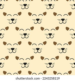 Cute Cheetah Face background. Vector illustration.