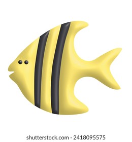 Cute Illustration 3d fish for kids