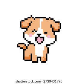 Ilustração bonito 8 pixel personagem cachorro clipart eps 10