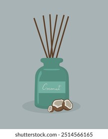  Cute Illustration with Aroma Diffuser at Coconut Smell