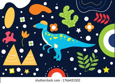 Cute Illustration art Pachycephalosaurus pattern background. can be applied on the watch, totebag. souvenirs, tshirt, stickers, phone cases, pillows, laptop skins, travel mugs, masks, pin buttons