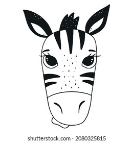 cute illustration of a baby zebra for nursery room decor, posters, prints, stickers, cards, apparel, sublimation, etc. EPS 10