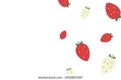 
Nette Illustration Hintergrund von roten und weißen Erdbeeren