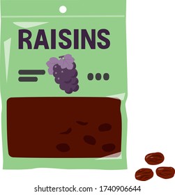 Cute illustration of a bag of raisins