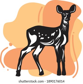 cute illustration bambi silhouette for editorial and commercial