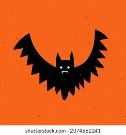 Cute illustration of Bat. Happy Halloween. Vector cute bat. Hand drawn magic characters for kids. Ideal for cards, poster, prints.