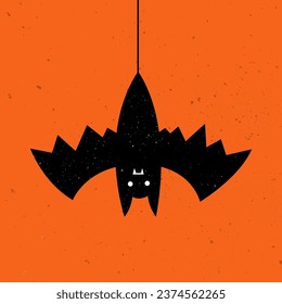 Cute illustration of Bat. Happy Halloween. Vector cute bat. Hand drawn magic characters for kids. Ideal for cards, poster, prints.