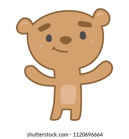 Cute illustration of a bear on white background. Isolated vector animal.