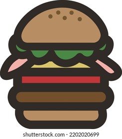 Ilustración sutil de la gran hamburguesa