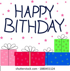 Cute Illustration Birthday Wishes Vector Format Stock Vector (Royalty ...