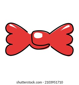 Cute illustration of bow tie. vector icon