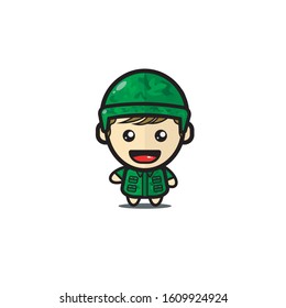 Cute illustration of boy soldier, Army Vector, EPS 10