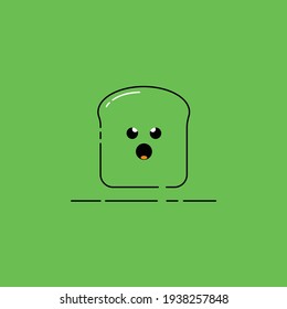 Ilustración linda del pan con cara enfadada. moderno icono del vector de comida simple, símbolo gráfico plano en estilo de diseño plano a la moda.