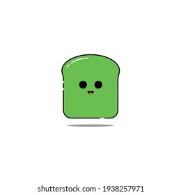 Ilustración linda del pan con cara de sonrisa. moderno icono del vector de comida simple, símbolo gráfico plano en estilo de diseño plano a la moda.