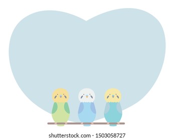 A cute illustration with a budgerigar motif.