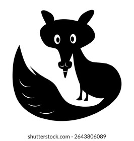 cute illustration cartoon silhouette education vector wolf shepherd farm flat design children book cover isolated white background