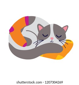 Cute illustration with cat.