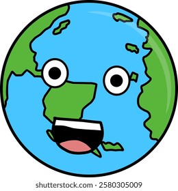 cute illustration of cheerful earth