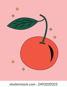  Nette Illustration mit Kirschkarte