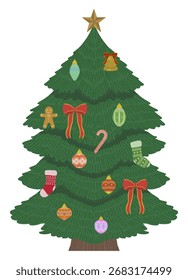 A cute illustration of a Christmas tree